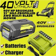 40V 8.0Ah Lithium Battery and Rapid Charger Kit for Ryobi 40 Volt Batteries