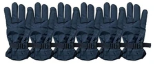 Yacht & Smith 6 Pack Winter Gloves Fleece Lined Adjustable Strap Water Resistant
