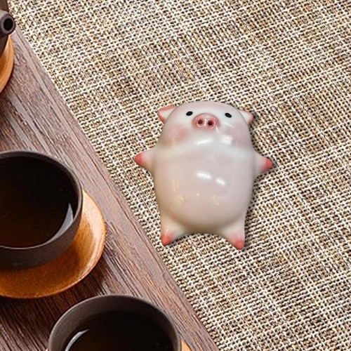Pig Statue Keepsake Collectibles Ceramic Tea Pet for Bookcase Office Tearoom - Picture 4 of 5
