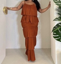 New Plus Size 3XL Pleated Hem Smock Dress