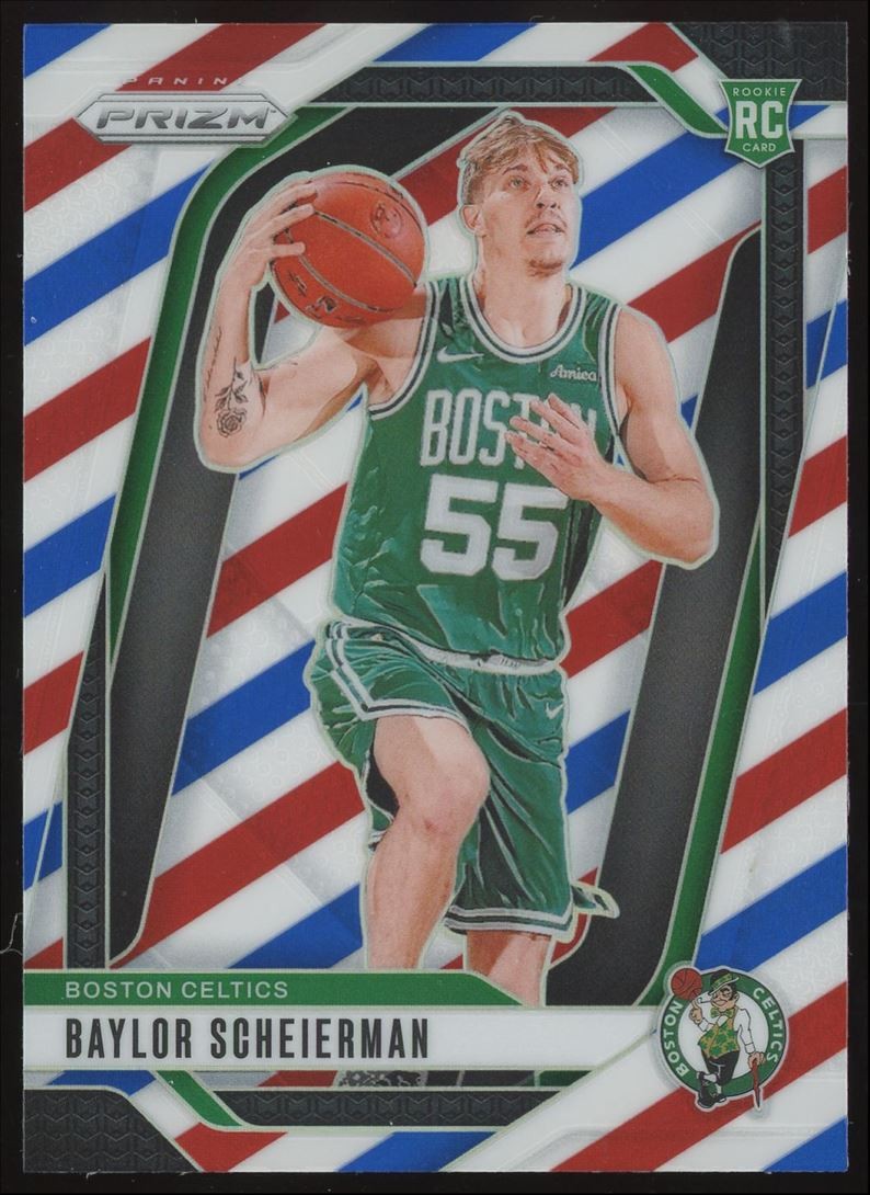 Baylor Scheierman Rookie #236 2024-25 Panini Prizm Red White Blue Prizm Celtics