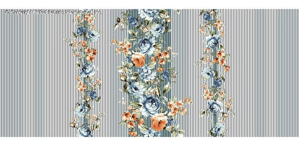 Tela floral, tela de vestir estampado de rayón Challis Saniyya Foto 4 de 4