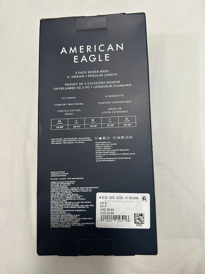 American Eagle 6 pulgadas calzoncillos boxer para hombre paquete de 3 longitud regular Foto 2 de 4