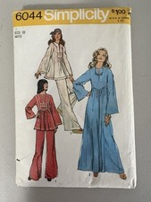 Vintage 1973 Simplicity Caftan Sewing Pattern Complete  6044