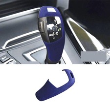 Dark Blue Suede Gear Shift Knob Cover Trim Decoration For Bmw X3 X4 2011-2018 Dark Blue Suede Gear Shift Knob Cover Trim Decoration For Bmw X3 X4 2011-2018