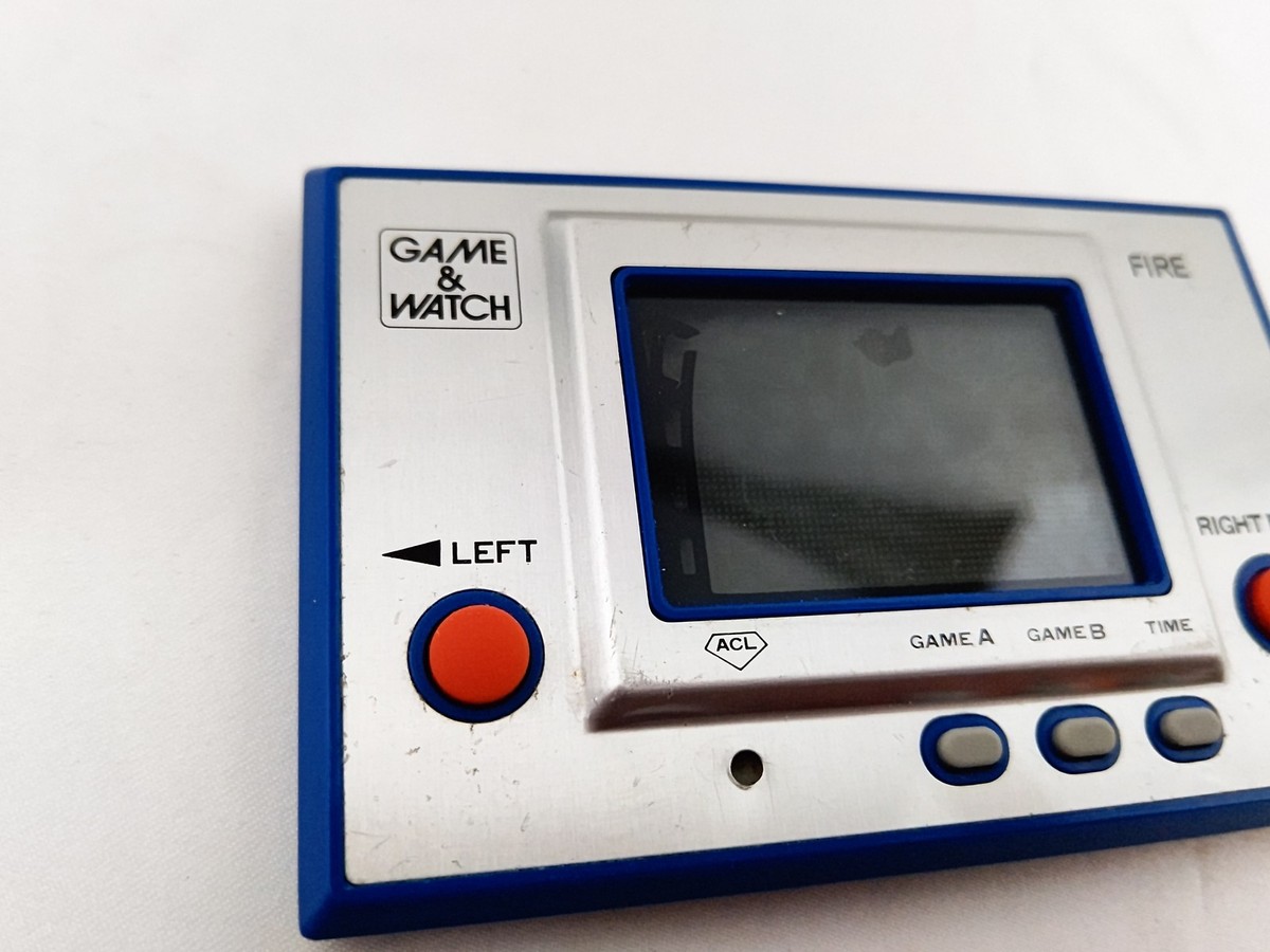 Nintendo Game and Watch FIRE 1980 RC-04 Silver Vintage