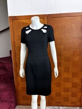 Vintage Halston Heritage Black Sheath Dress W/Shoulder Cutouts Size 6