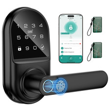 Smart keypad Door Lock with Handle  Fingerprint Keyless Entry Black APP