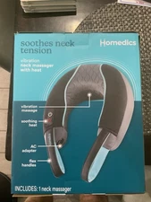 NEW Homedics Neck Massager with Vibration & Heat Portable Travel Airplane pillow