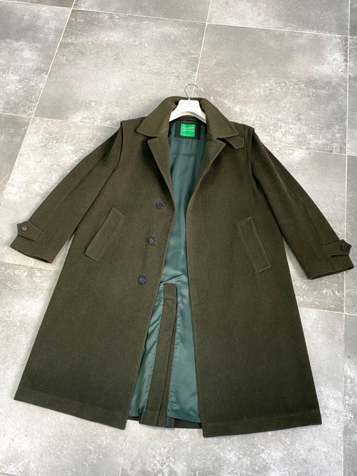 Mens SCHNEIDERS SALZBURG Alpaca Wool Long Raglan Trench Coat Jacket EU 48-50 M-L - Image 2 of 4