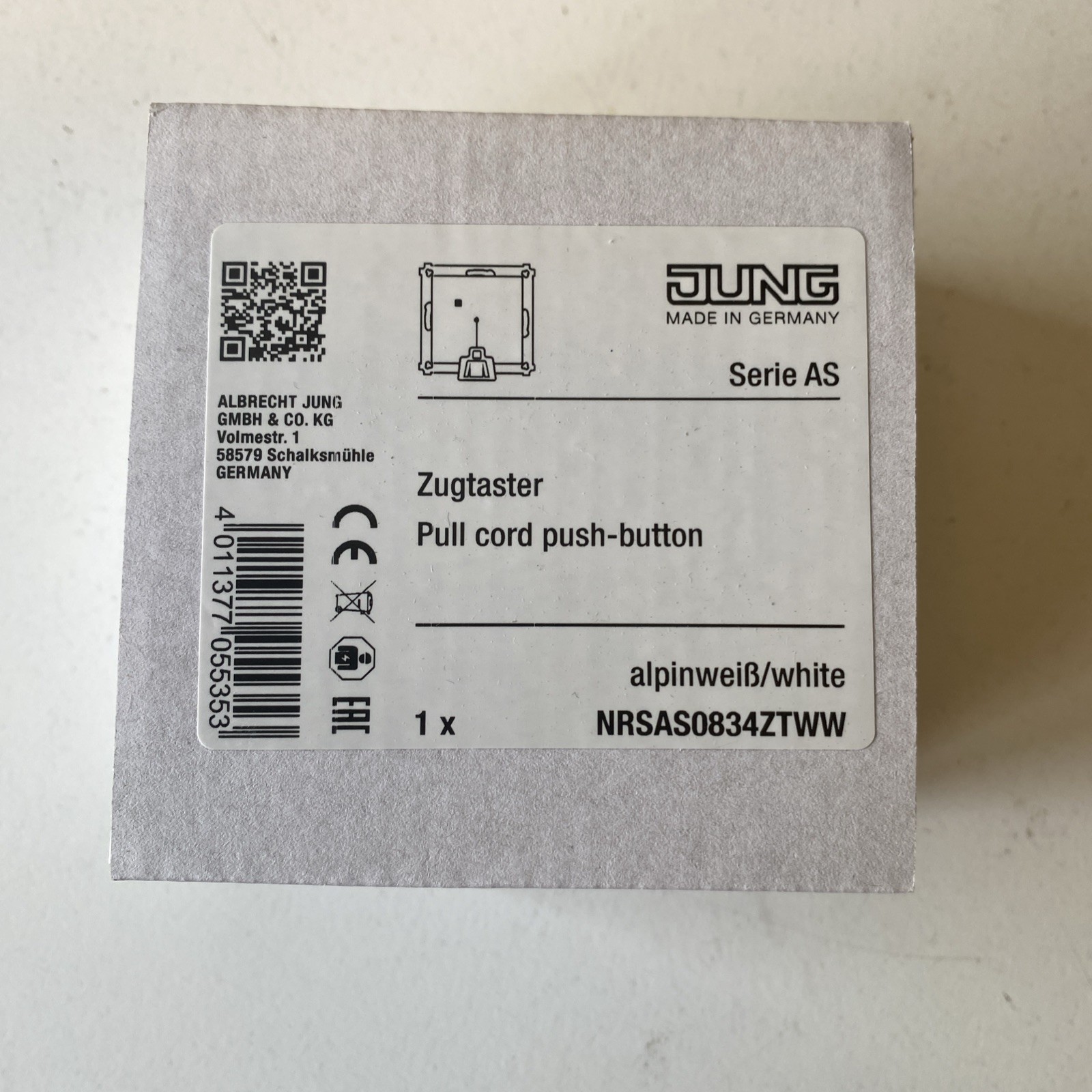 Pull Switch JUNG NRSAS0834ZTWW (4011377055353)