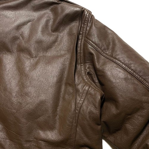 A Bathing Ape M-65 Leather Down Jacket Brown Vintage Military Size M - Picture 5 of 10