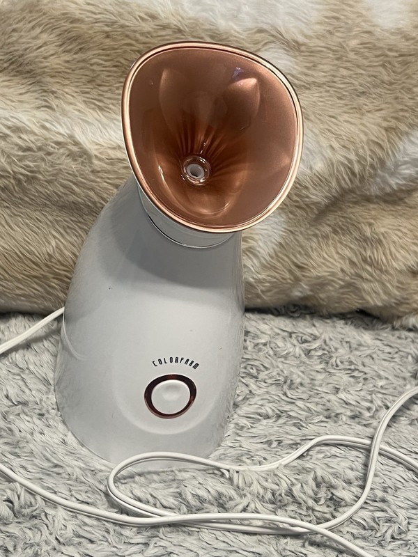 Colorfarm Facial Steamer for Face, White/Rose Gold, Corded, 2 Speeds, 150W