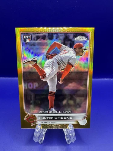 2022 Topps Chrome Update Gold Refractor Hunter Greene Rookie RC /50 Reds USC93