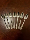 Antique S. Kirk  & Son Sterling Silver Repousse Teaspoons 5 7/8" Set of 7