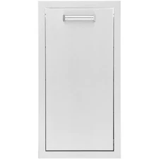 BBQGuys Signature 13-Inch Stainless Steel Narrow Roll-Out Trash BinContempo