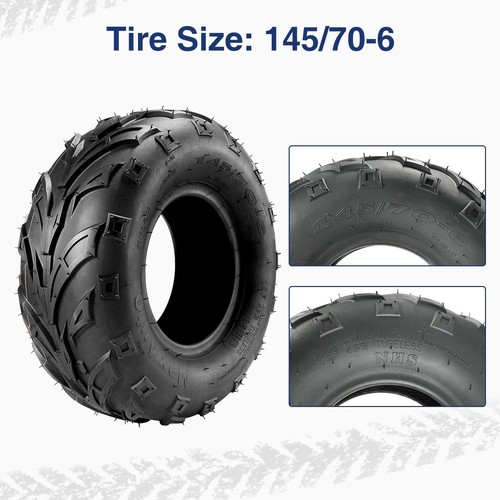 MaxAuto 145 70-6 Tires 145/70-6 Tubeless Go Kart Mini Bike Tires 4PR Pack of 2 - Picture 2 of 6