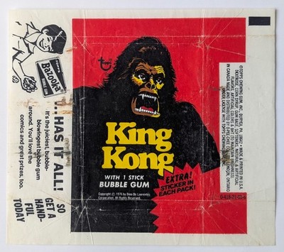 King Kong Trading Card Wrapper by Topps UK 1976 - Jessica Lange
