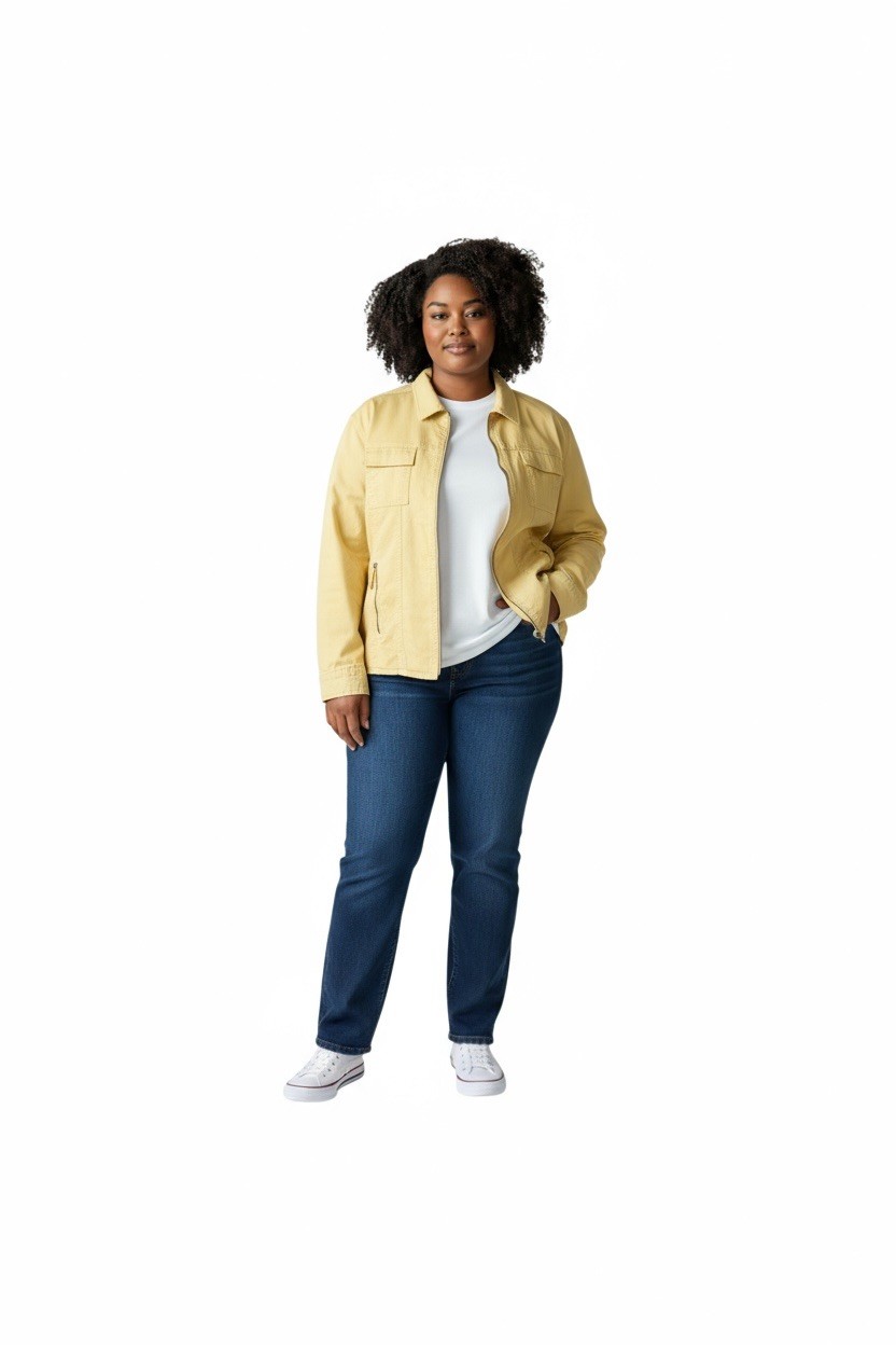 Chico's Women's Basic Yellow Fall Jacket Full Zip… - image 2