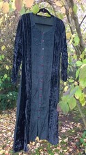 Vintage Long Velvet & Viscose Embroidered Dress (Witchy, Boho, Whimsigoth) M/L
