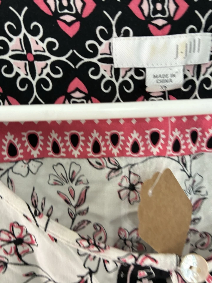 Blusa J. Jill Rosa Negra Floral Damas Manga Larga - Talla XL Foto 4 de 4