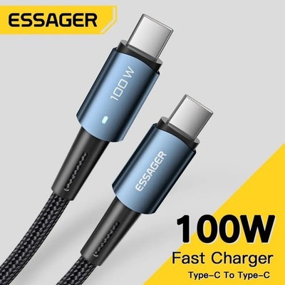 Essager 100W USB C to USB C Fast Charging Cable PD Data Cord 0.25M-3M 5A 