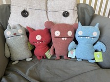Ugly Dolls Set of 4 Vintage 12 -14 W/Tags, Jeero, Uglydog, Chuckanucka, Ice Bat