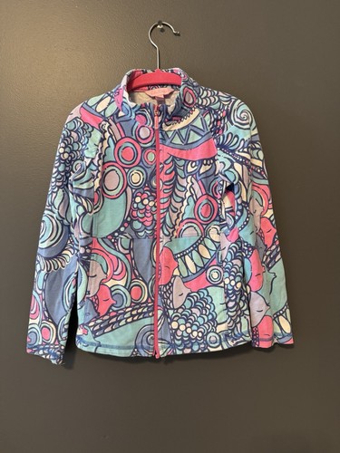 Lilly Pulitzer Girls Zip Up Popover Jacket Shirt. Size Medium 6-7.