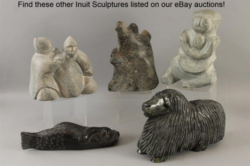Authentic Canadian Inuit Artist PITS QIMIRPIK Carved Stone MUSKOX Sculpture. NR - Picture 8 of 8