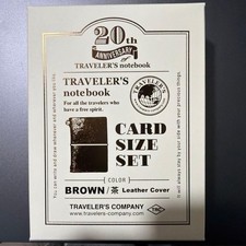 TRAVELER  S Notebook Card Size 20th Anniversary Set Brown Japan Limited Edition