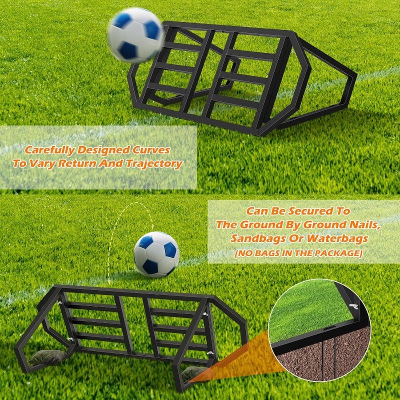 2 Adjustable Angles Soccer Rebounder Board for Ball Passing & Reaction Training