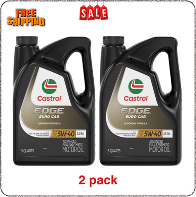 Castrol EDGE Euro 5W-40 A3/B4 Advanced Full Synthetic Motor Oil, 5 Quarts 2 pack