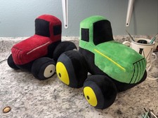 Tractor Toy Plush Stuffed Farm Decor Red + Red LOT Pillow 9