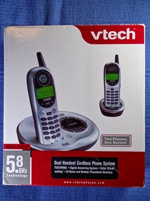 New! Vtech 5.8GHz Cordless Two Phones One System Caller ID Call Waiting ia5859