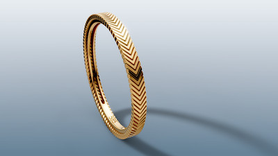 Band Ring  mit Muster aus Gold 585er  Goldring   Damenring  / Gr 54
