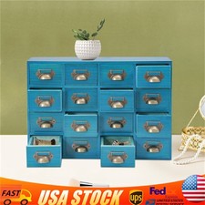 16 Drawers Vintage Tabletop Library Card Cata...