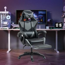 Ergonomic Gaming Chair with Footrest Reclining Swivel PC Seat w/ Lumbar Support