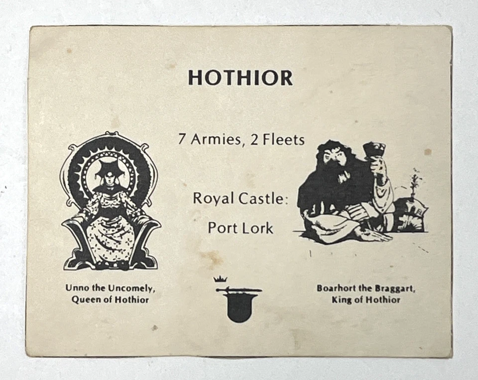 Vintage 1979 TSR - Divine Right "HOTHIOR" Identity Card Replacement Piece ONLY - Image 2 of 4