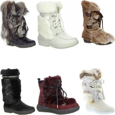 SALE Oscar Sport Damen Echtfell Winterstiefel Naturfell Warmfutter Boots 36 42