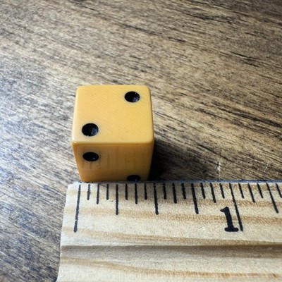 Rare Bakelite 1/2  Die- All 6 Sides Are 2 s Dice- Magic Tricks Magician