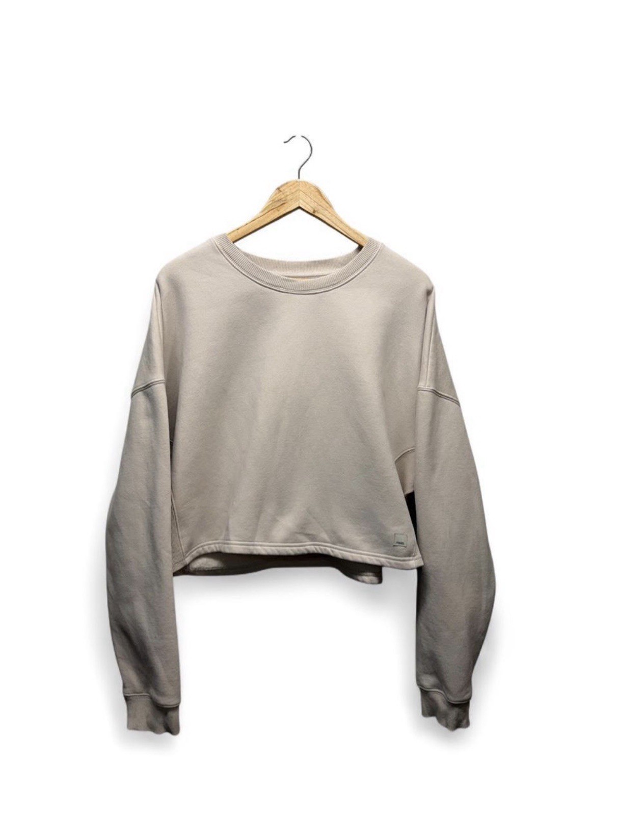Vuori Oversized Boxy Cropped Crewneck Sweatshirt XL Cream