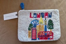 Anthropologie Daniella Manini Beaded City Pouch - LONDON - Coin Purse Clutch