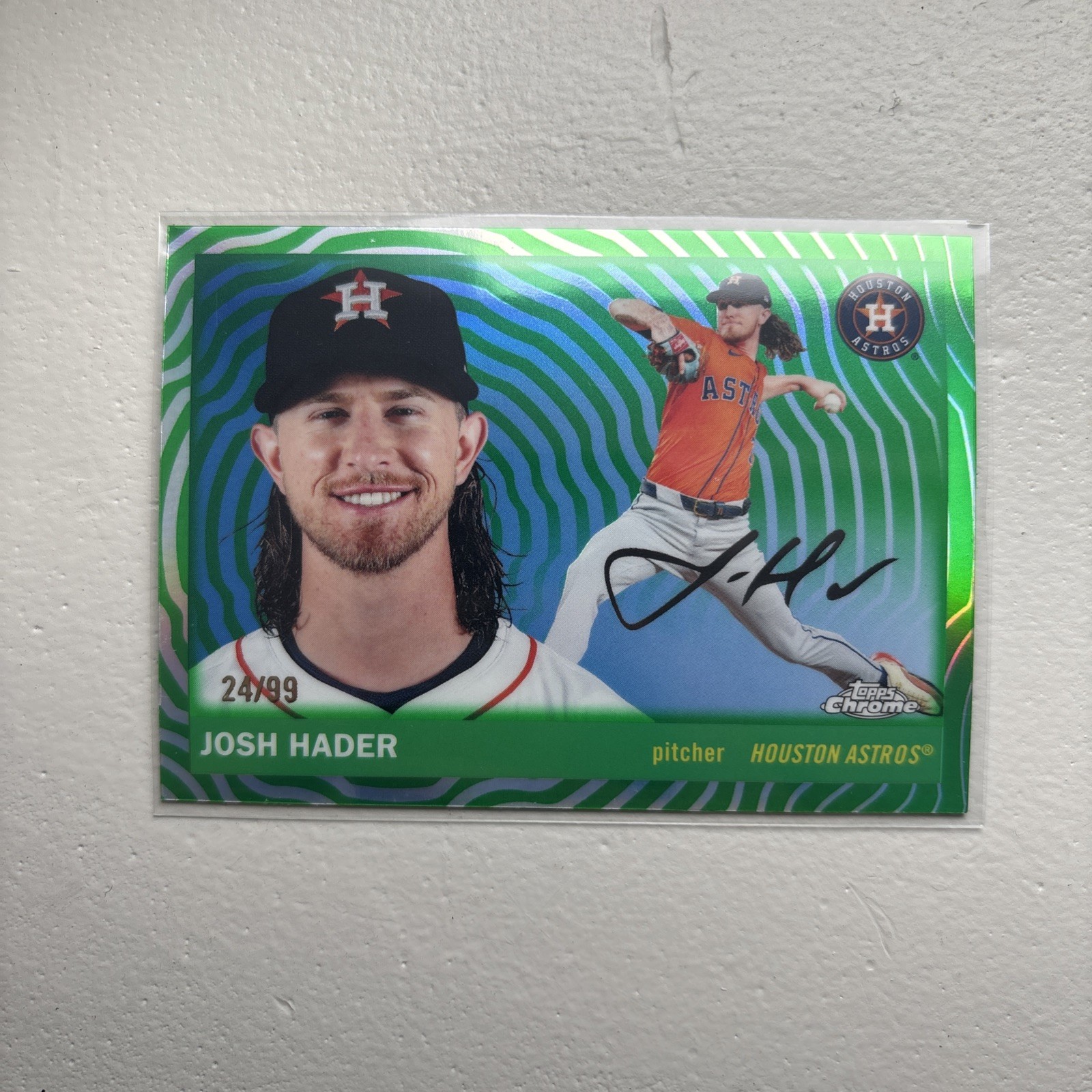 2025 Topps Chrome Platinum JOSH HADER #/99 Green Vibrations Refractor Astros 12