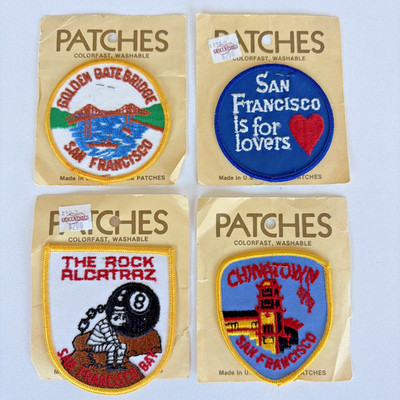 Vintage San Francisco Patch Lot Golden Gate Alcatraz Chinatown Lovers NOS 4pc