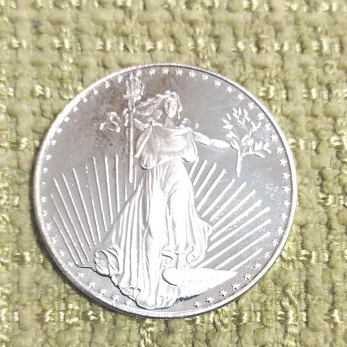 Silvertowne 1 oz .999 Saint Gaudens Fine Silver Round, Bullion, Capsule Inc.