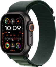 Apple Watch Ultra 2 GPS LTE 49MM Black Titanium Case Dark Green Alpine Loop