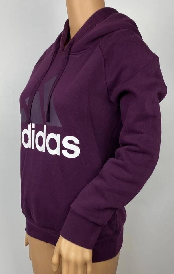 Adidas Sudadera con Capucha Mujer Talla Pequeña Manga Larga Blanco Logo Borgoña Top Foto 3 de 4