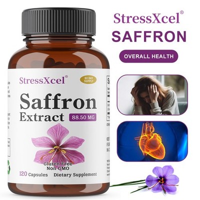 StressXcel Saffron Capsules 88mg,30/60/120Caps Vision Heart Health GMO-Free 