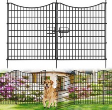 10x Heavy Duty Fence Panels & Lock Rustproof Metal Garden Fencing Animal Barrier