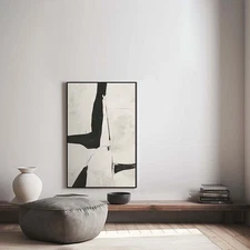 Hand Painted Oil Painting Home Decor Emotional Textures Black Abstract Wall Art